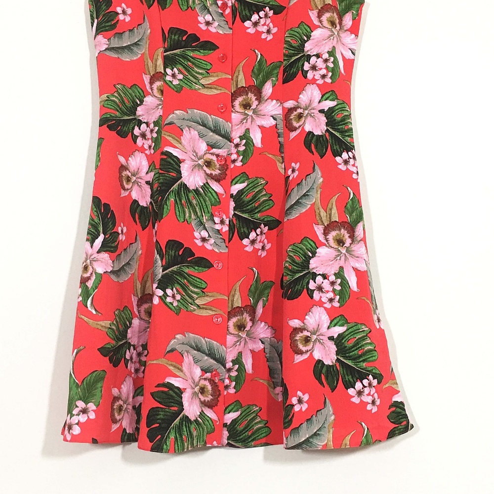 ASOS Button Front Mini Dress | Tropical Floral - Picture 4 of 5